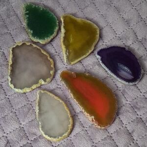 Elegant Multicolor Agate Coaster Set